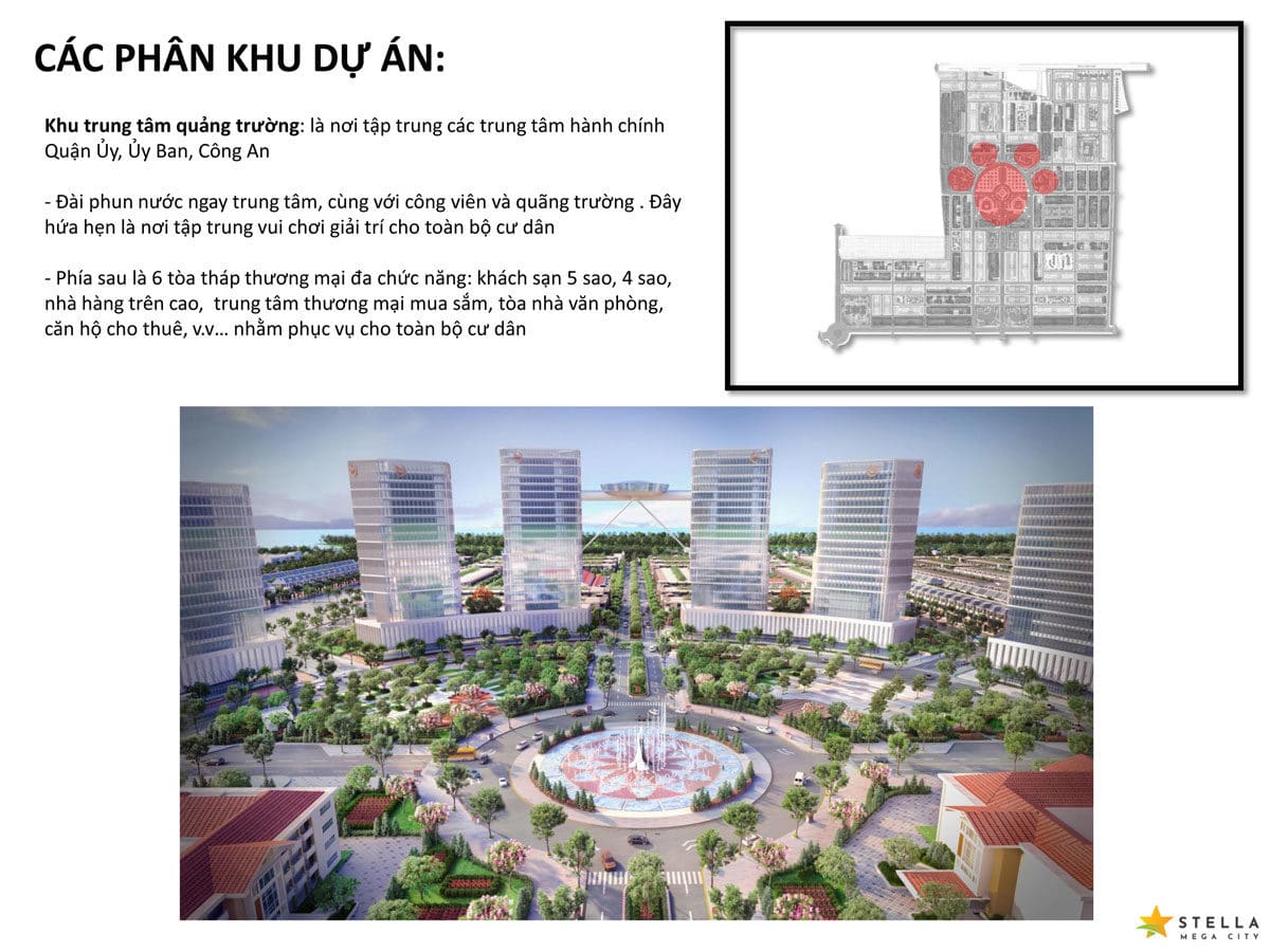 Khu trung tâm quảng trường Dự án Stella Mega City