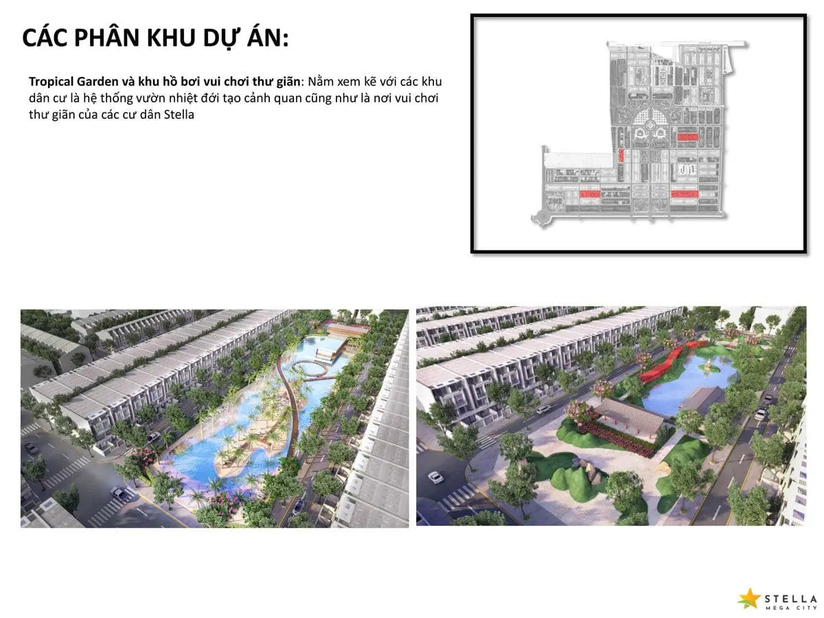 STELLA MEGA CITY CẦN THƠ 24 Tropical Garden và khu hồ bơi vui chơi thư giãn Stella Mega City