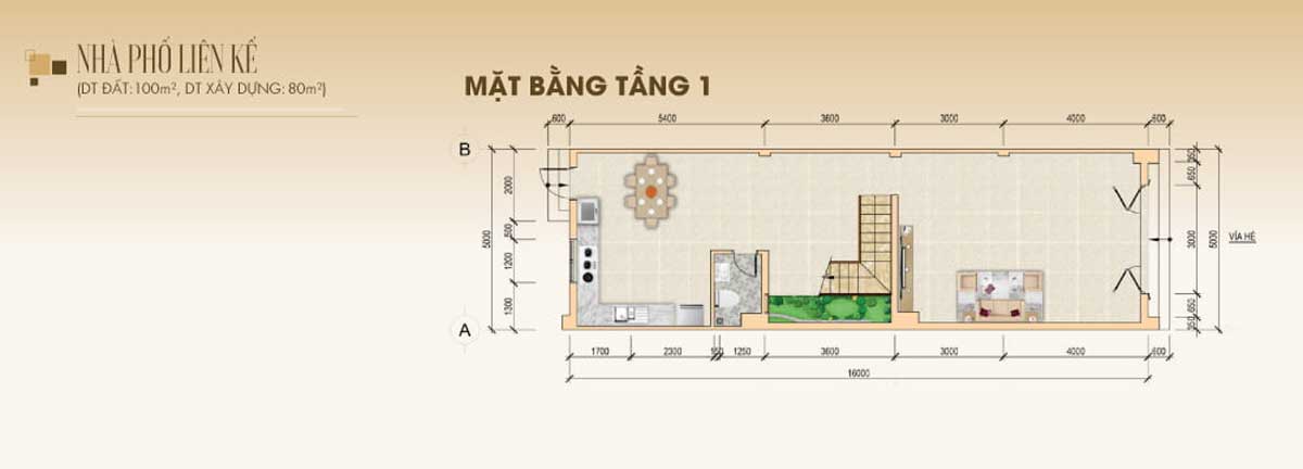 mat bang tang 1 nha pho lien ke stc long thanh - STC Long Thành