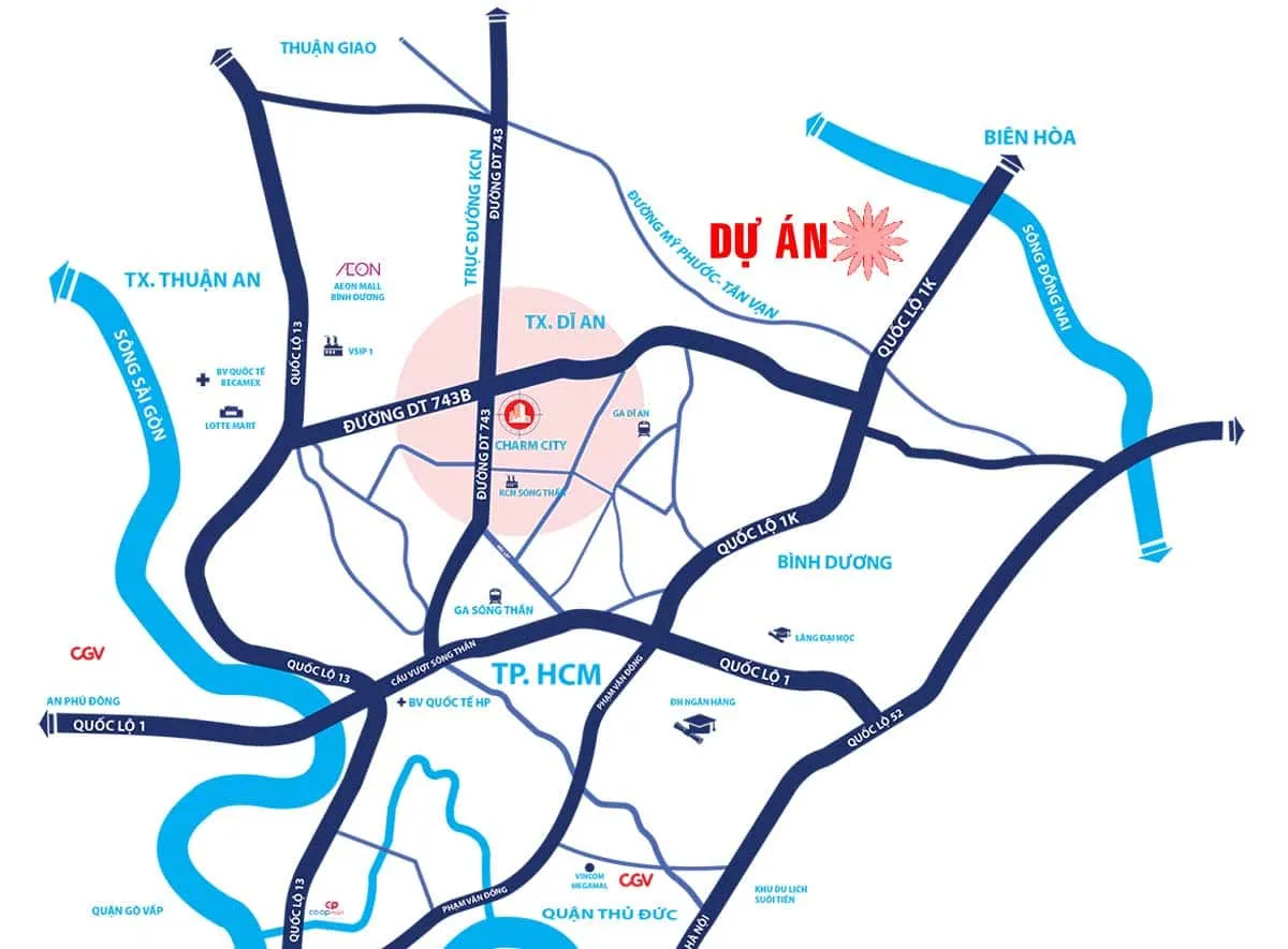 GREEN SQUARE GARDEN 5 Vị trí Dự án Khu đô thị Green Square Dĩ An City