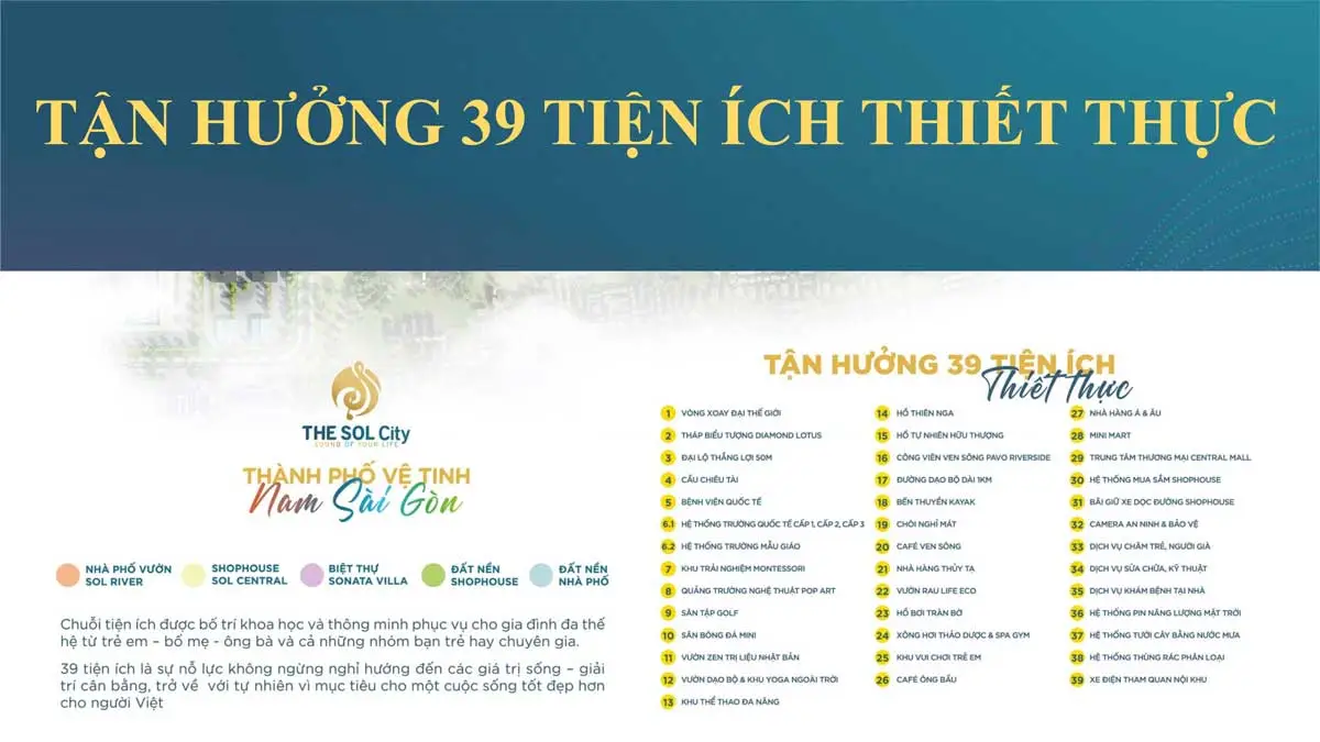 The Sol City 11 39 tiện ích Dự án The Sol City