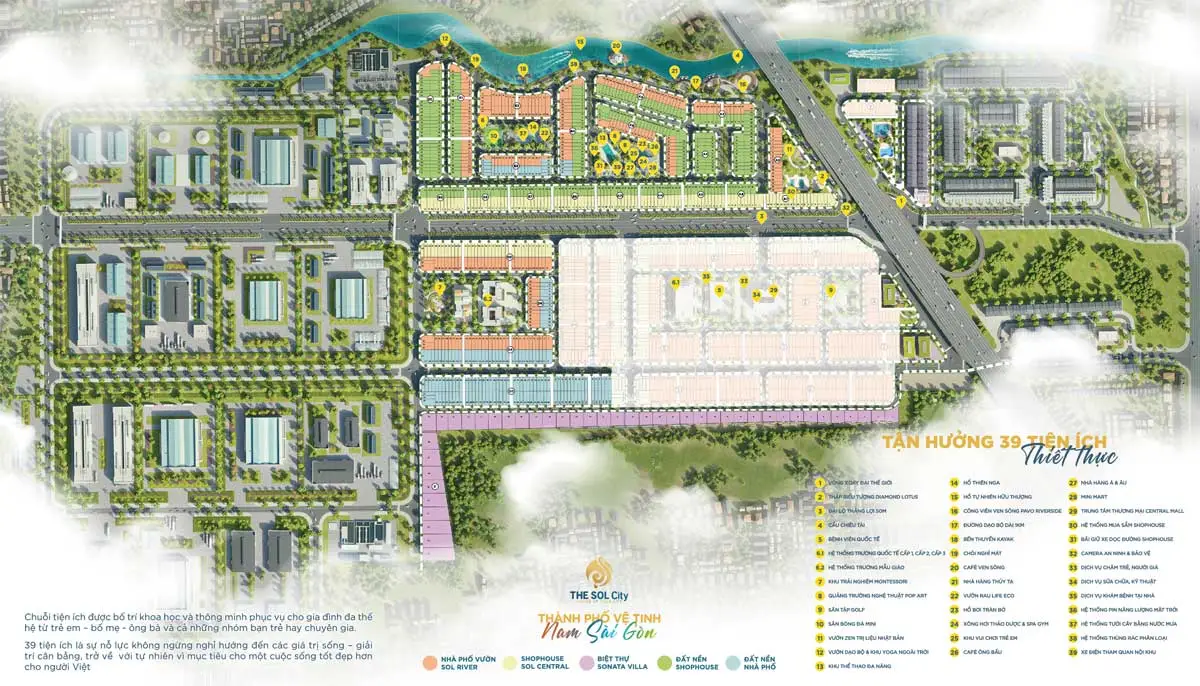 The Sol City 18 Mặt bằng tổng thể Dự án Khu đô thị The Sol City Long An