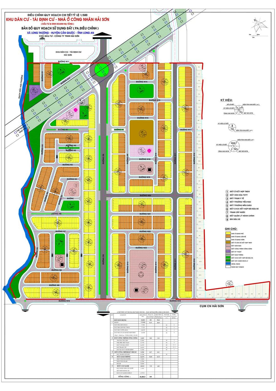 Quy hoạch 1/500 Dự án Khu dân cư – Tái định cư – Nhà ở công nhân Hải Sơn - The Sol City