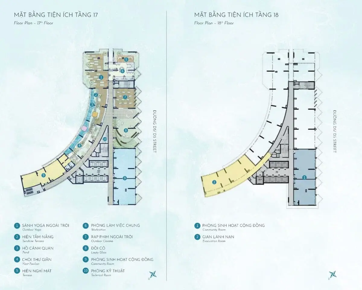 The Meraki Vũng Tàu 7 Mặt bằng tiện ích tầng 17 và tầng 18 The Meraki Vũng Tàu
