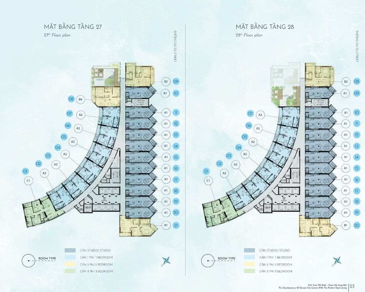 Mặt bằng tiện ích tầng 27 và tầng 28 The Meraki Vũng Tàu