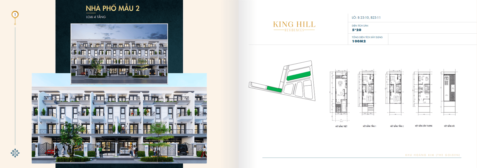 Nhà phố mẫu 2 Dự án King Hill Residences