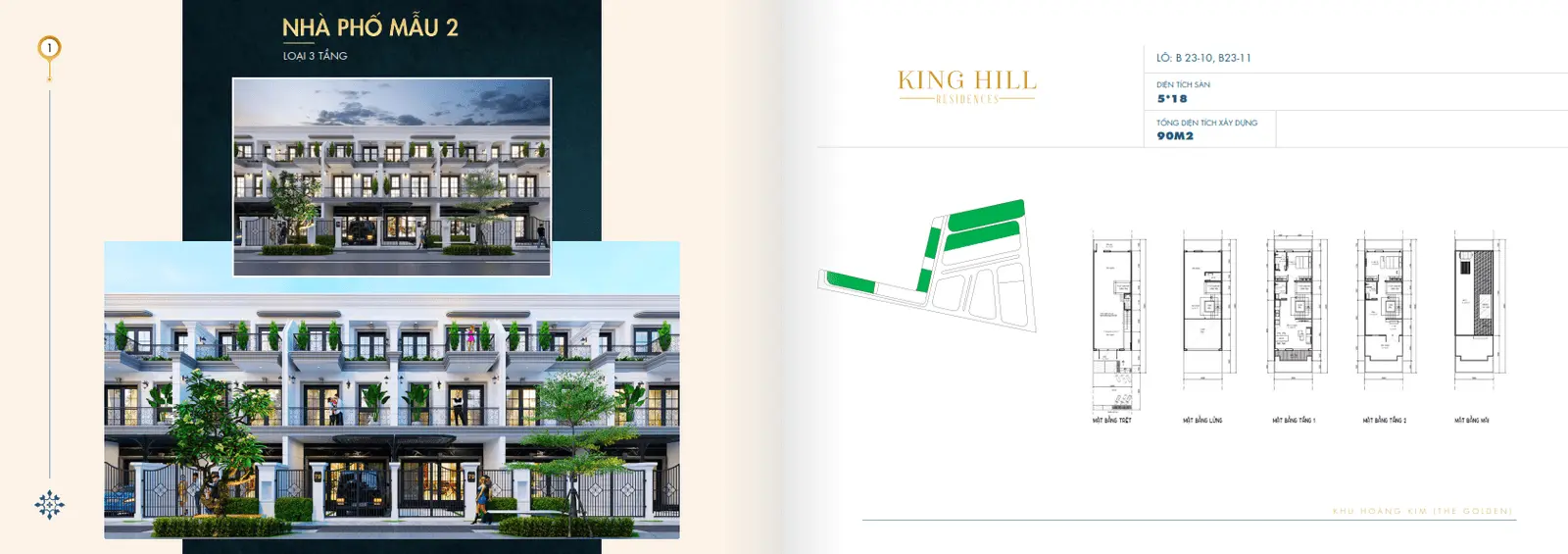 King Hill Residences 15 Nhà phố mẫu 2 loại 3 tầng Dự án King Hill Residences