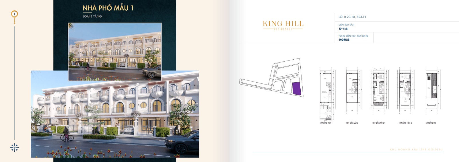 Nhà phố mẫu 1 Dự án King Hill Residences