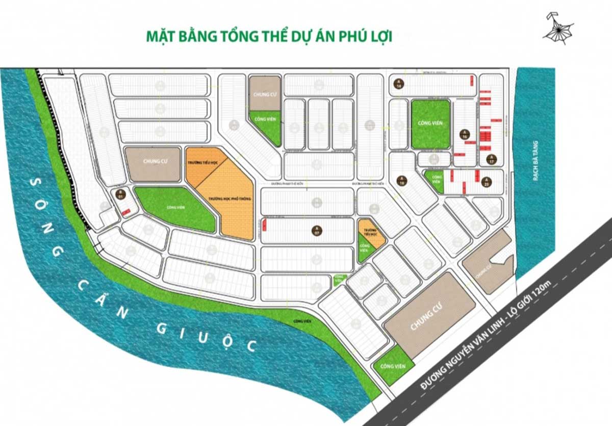 Mặt bằng Tổng thể Dự án Khu dân cư Phú Lợi Hai Thành Quận 8