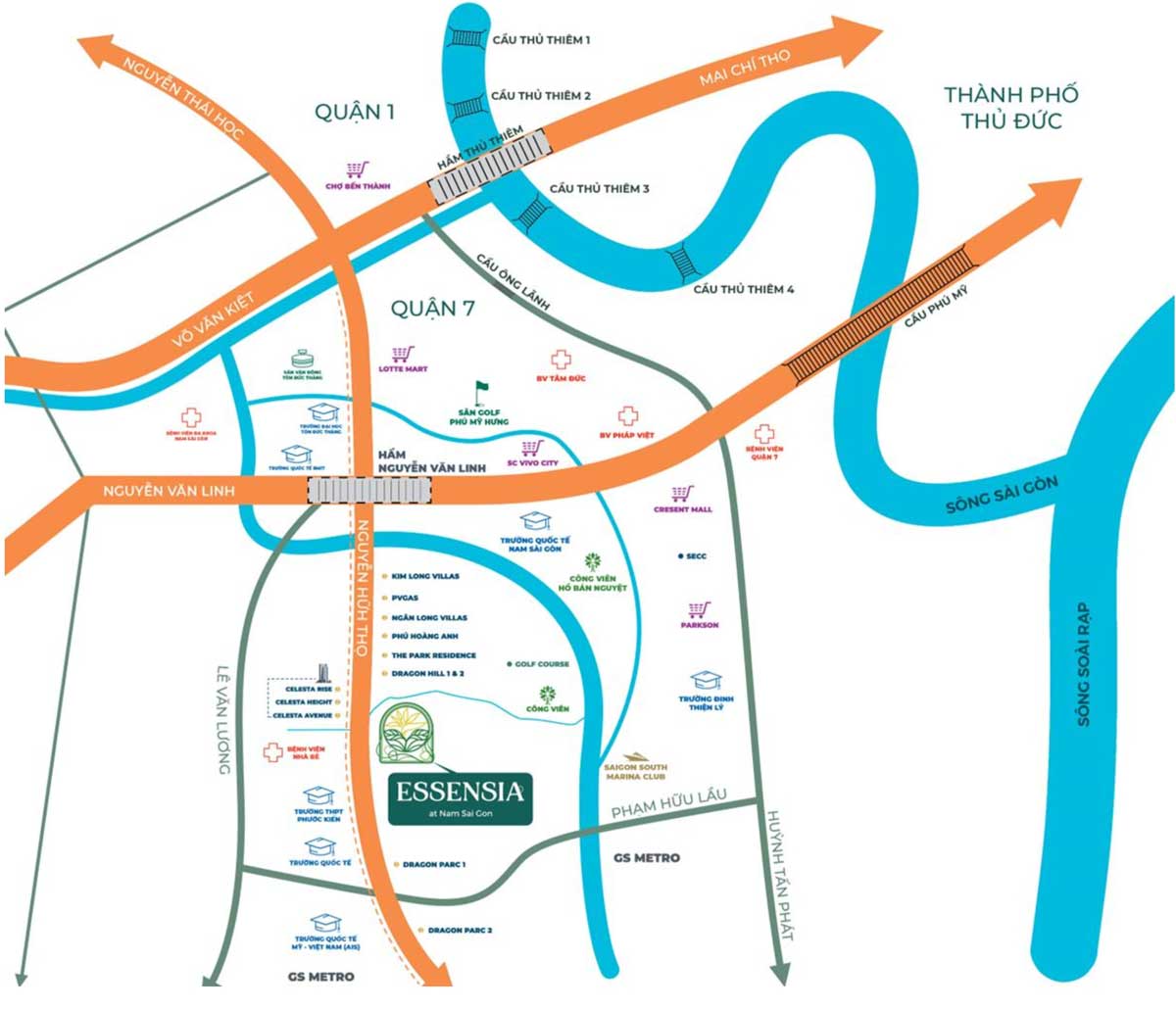 Vị trí Dự án Căn hộ Essensia Nam Sài Gòn