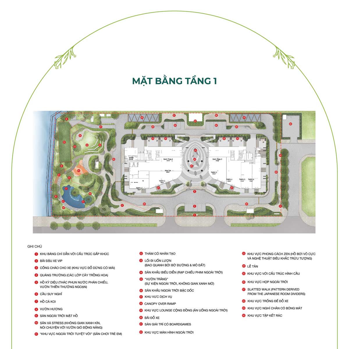 Mặt bằng Tầng 1 Dự án Căn hộ Essensia Nam Sài Gòn