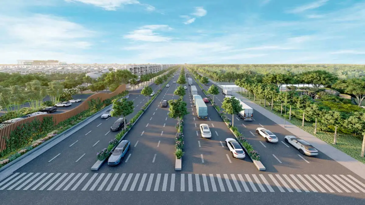 La Home Long An 28 Phoi canh duong Luong Hoa Binh Chanh qua khu do thi LA Home