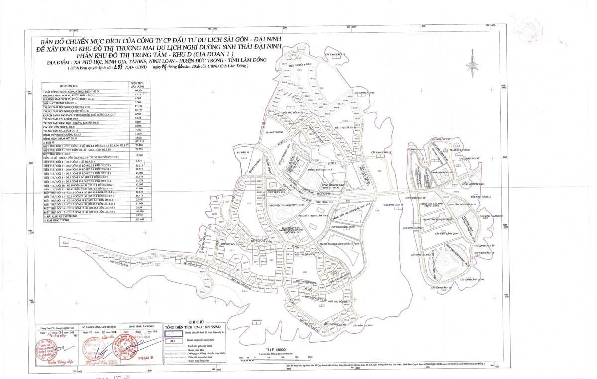 KHU ĐÔ THỊ NAM ĐÀ LẠT 15 Bản đồ Quy hoạch Phân khu D Khu đô thị thương mại du lịch nghỉ dưỡng sinh thái Đại Ninh