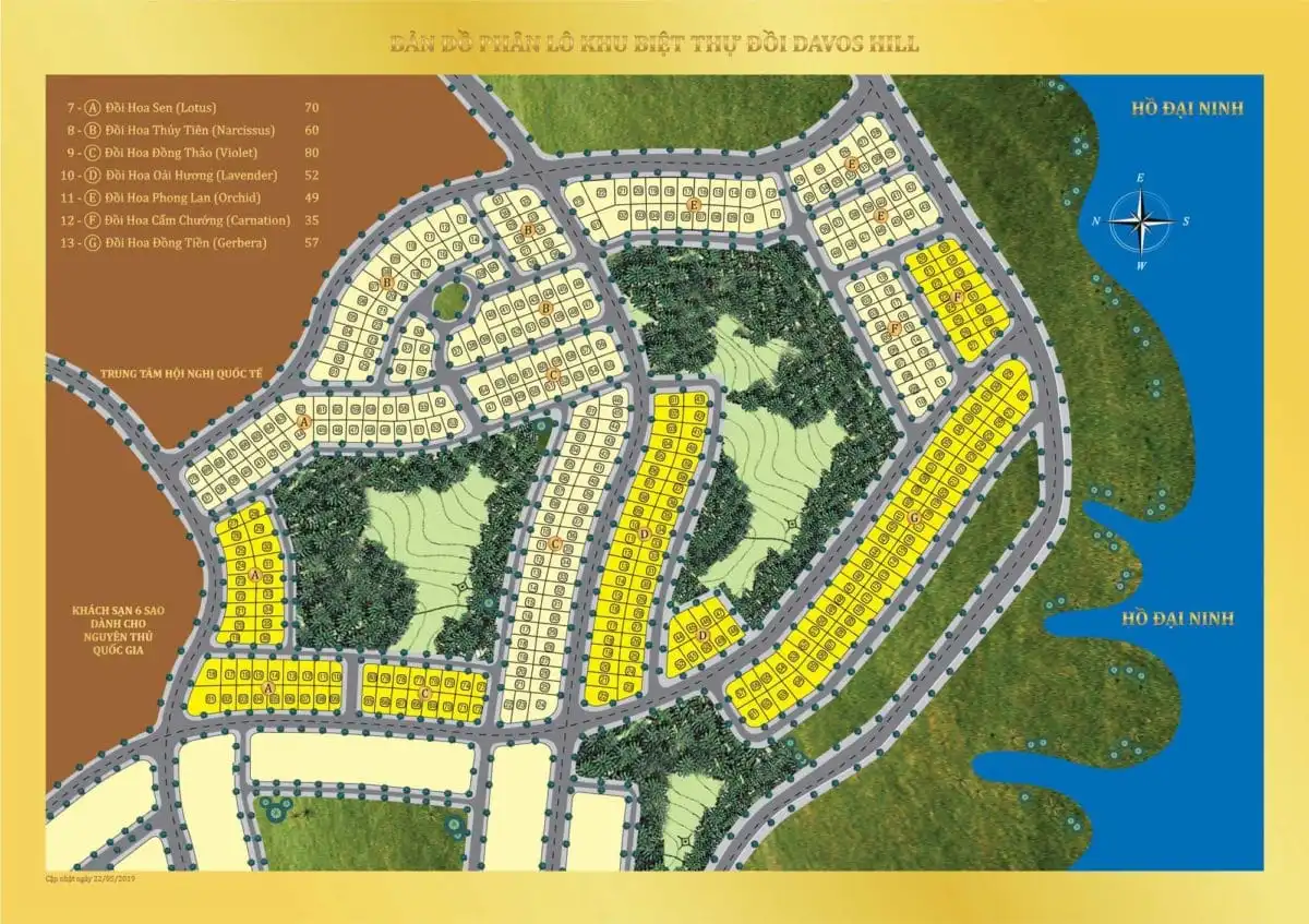 KHU ĐÔ THỊ NAM ĐÀ LẠT 17 Sơ đồ phân lô Khu biệt thự đồi Davos Hill Dự án Nam Đà Lạt