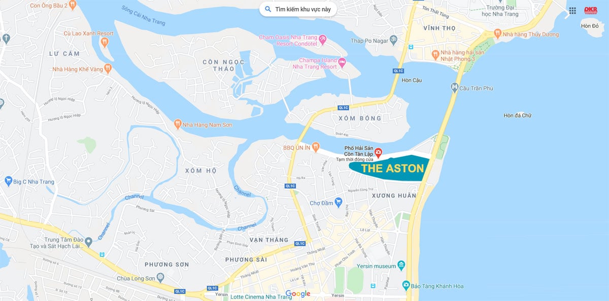 Vị trí Dự án The Aston Luxury Residence Nha Trang trên Google Maps