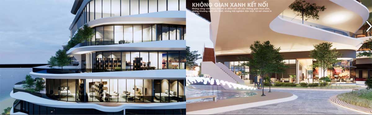 Không gian xanh kết nối The Aston Luxury Residence Nha Trang View từ trên không