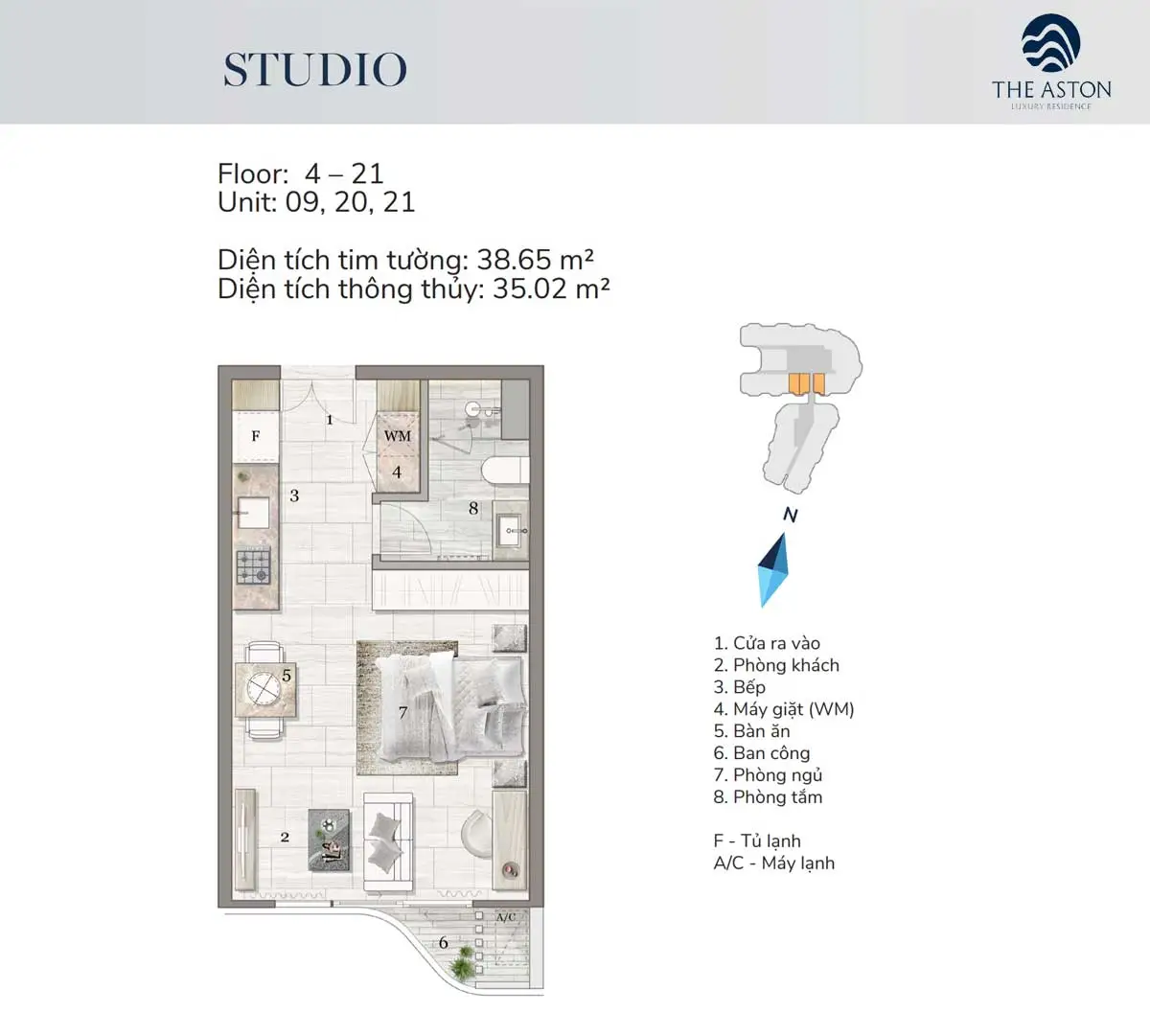 The Aston Luxury Residence Nha Trang thiet ke can ho studio the aston luxury residence nha trang - The Aston Luxury Residence Nha Trang