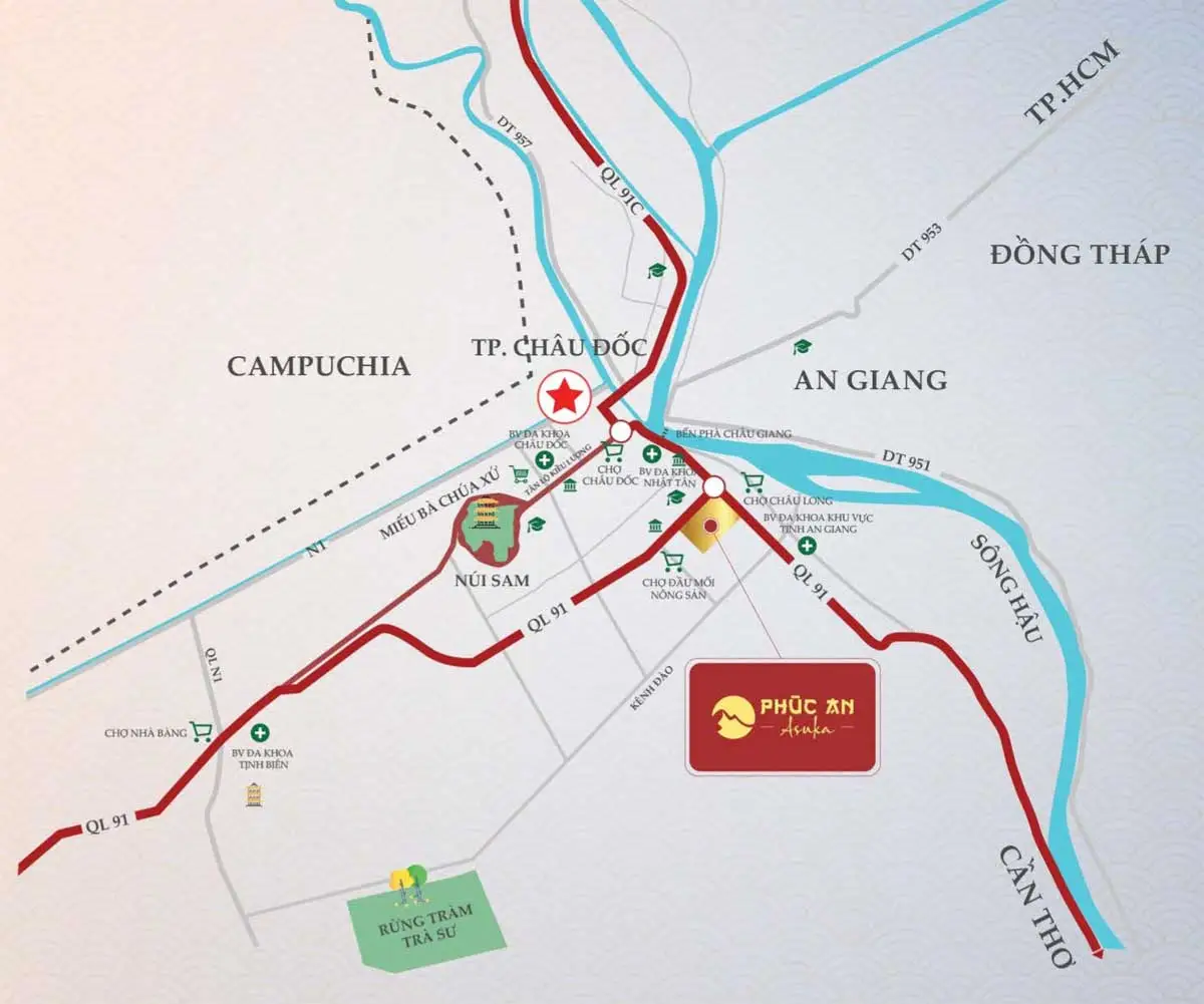 Phúc An Asuka 3 Vị trí Dự án Phúc An Asuka Châu Đốc An Giang