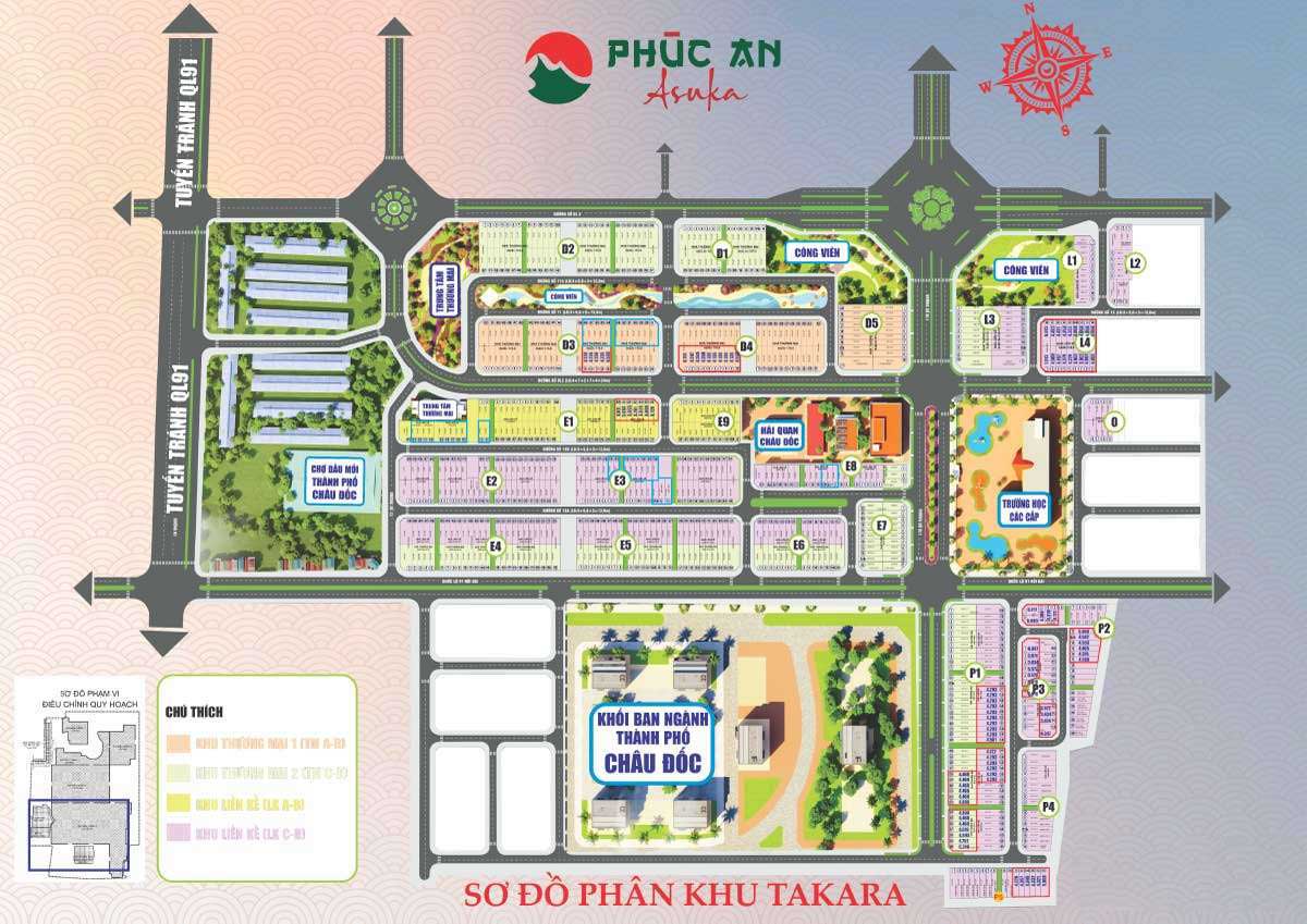 Mặt bằng Dự án Phúc An Asuka Châu Đốc