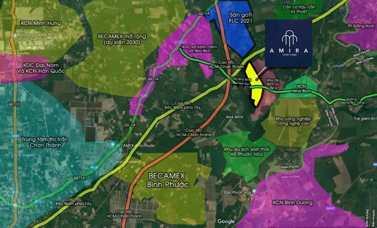 Amira Chơn Thành 5 Vị trí Dự án Amira Chơn Thành Bình Phước