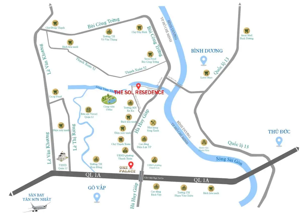 The Sol Residence 2 Vị trí Dự án Nhà phố The Sol Residence Quận 12