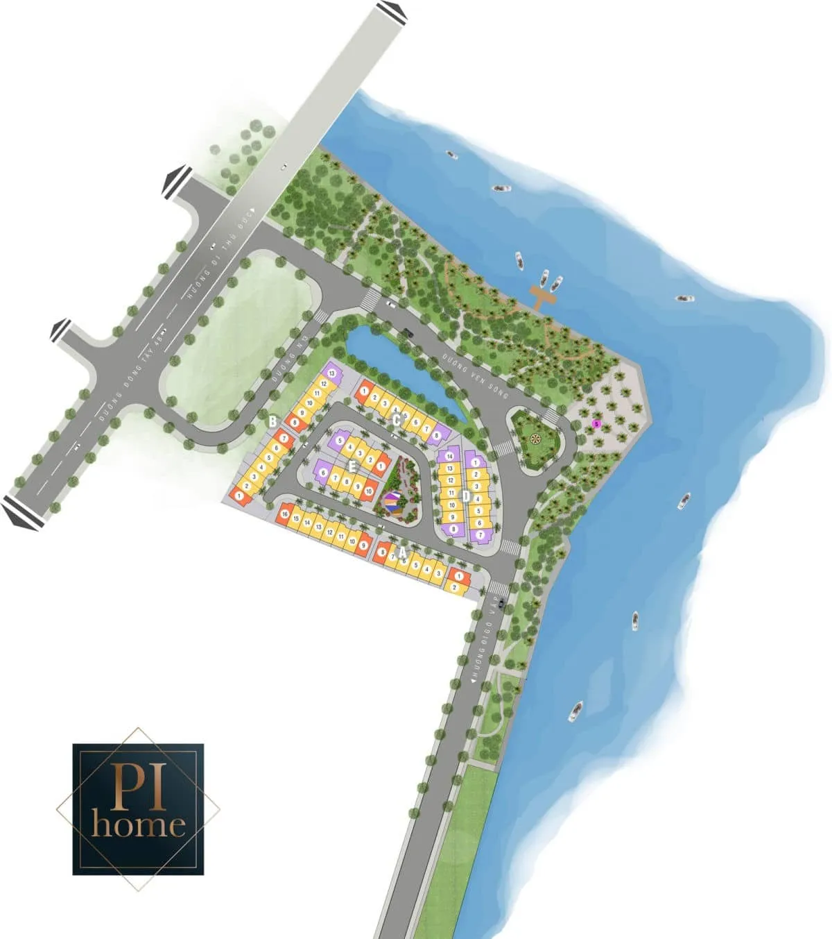 PI HOME AN PHÚ ĐÔNG QUẬN 12 5 Mặt bằng phân lô Dự án Biệt thự Pi Home Quận 12