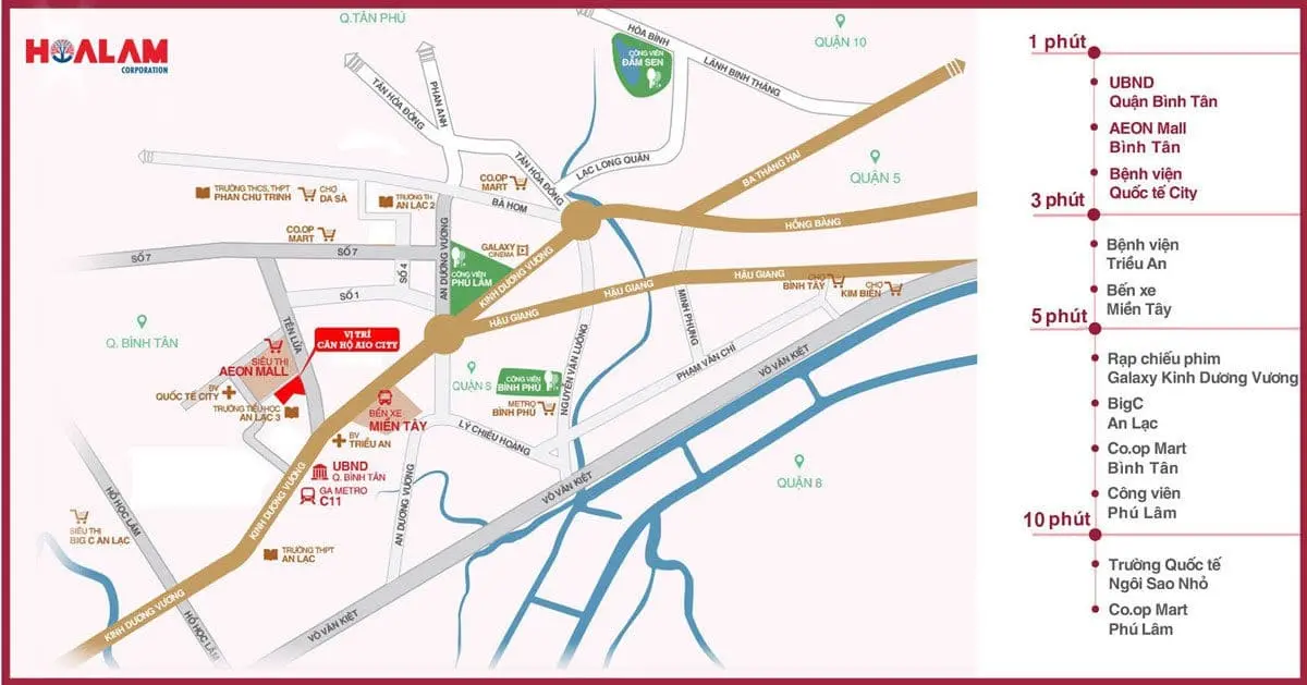 AIO CITY BÌNH TÂN 3 Vị trí Dự án Căn hộ Aio City Bình Tân