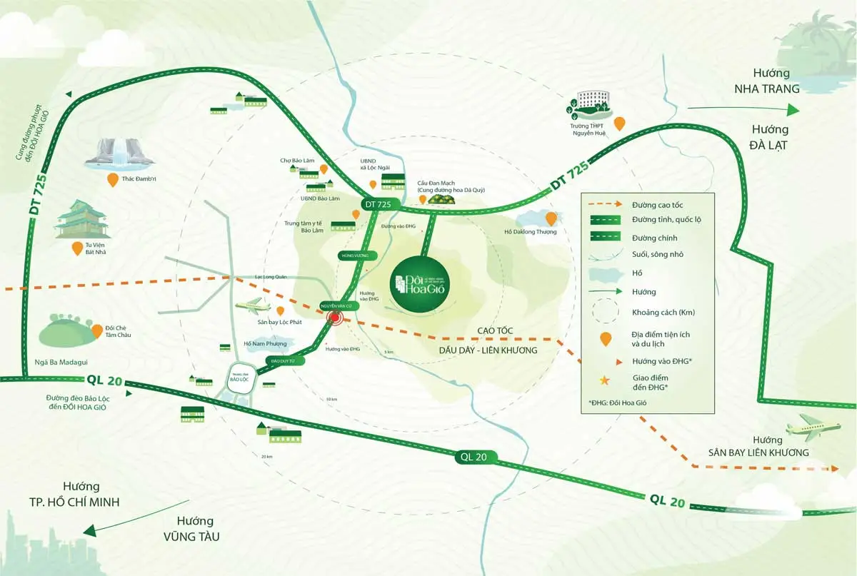 Đồi Hoa Gió Bảo Lộc 2 Vị trí Dự án Đồi Hoa Gió Bảo Lộc