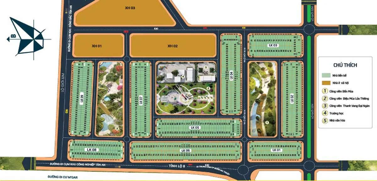 KHU ĐÔ THỊ ÂN PHÚ BUÔN MA THUỘT 6 Mặt bằng Khu đô thị An Phú Buôn Ma Thuột