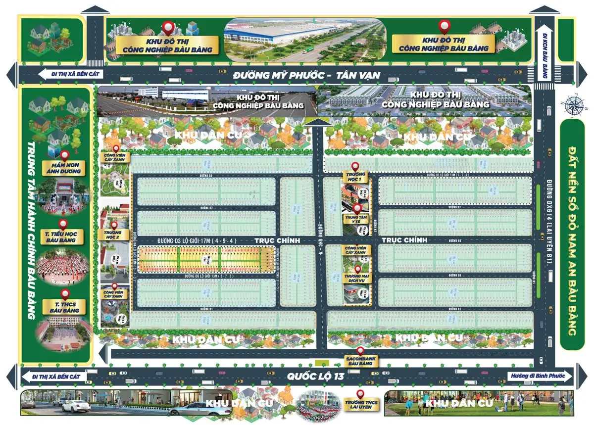 NAM AN NEW CITY BÀU BÀNG BÌNH DƯƠNG 10 Mặt bằng Tổng thể Dự án Nam An Bàu Bàng Bình Dương