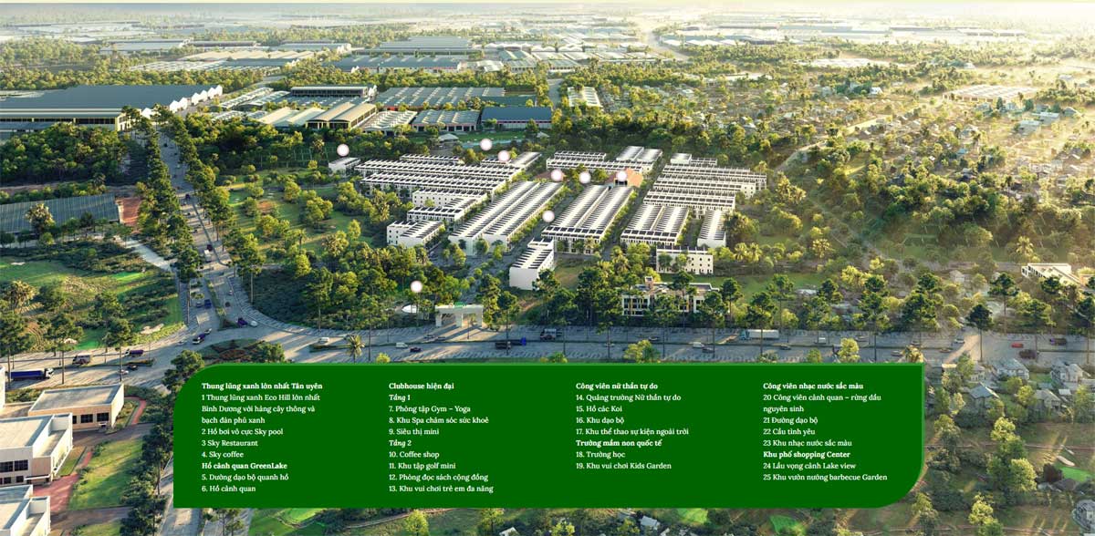 Tiện ích Dự án Green Valley City Tân Uyên Bình Dương