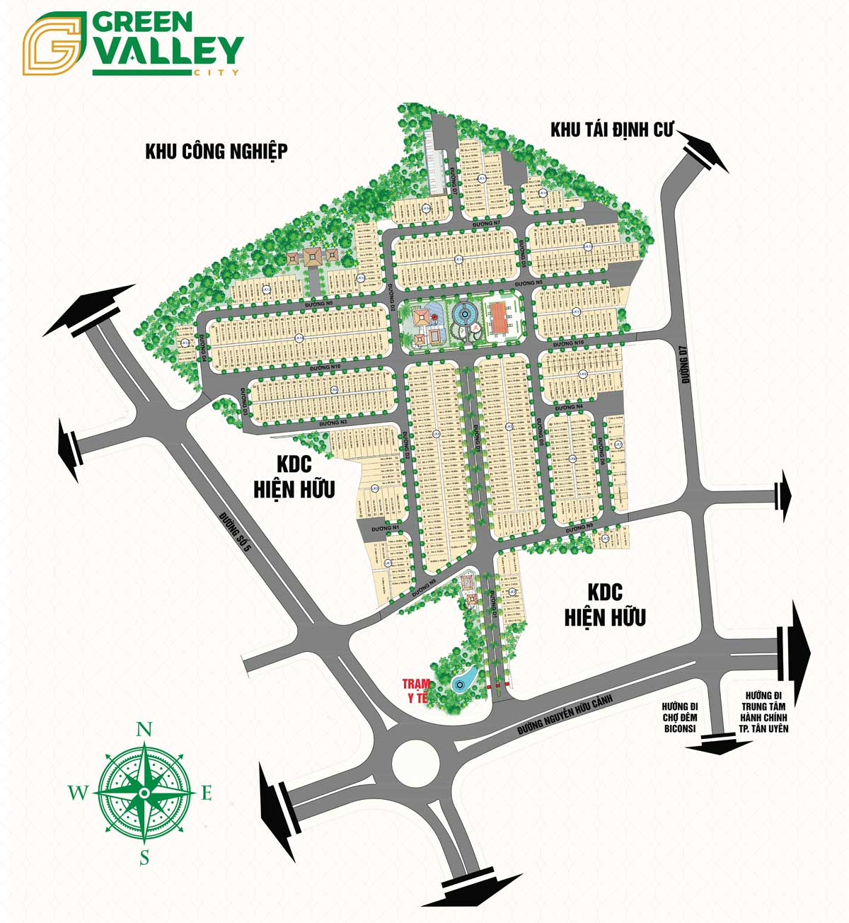 Mặt bằng Dự án Green Valley City Tân Uyên Bình Dương