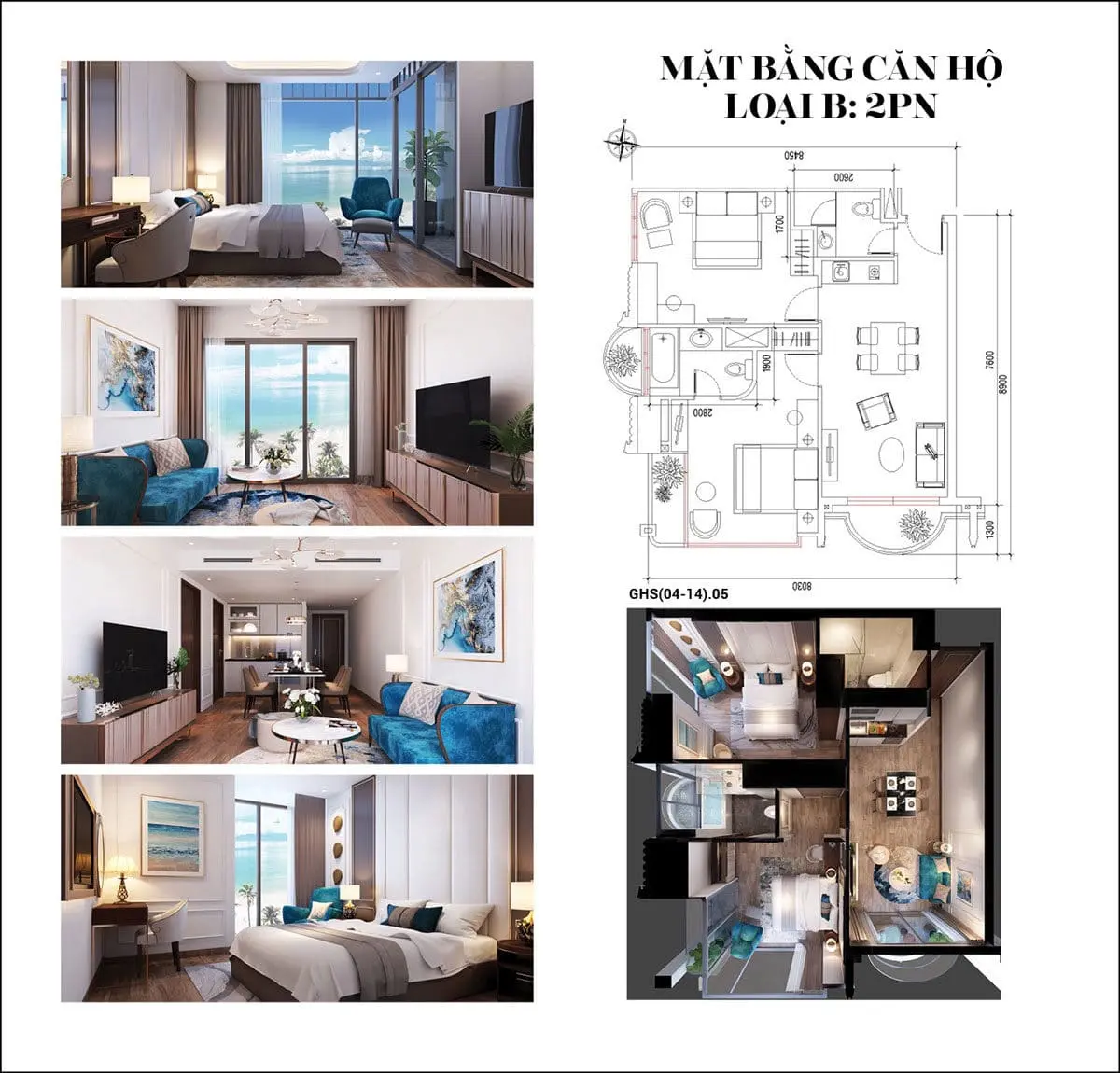 Oyster Bay Gành Hào Vũng Tàu 28 Thiết kế Căn hộ 2 phòng ngủ Condotel Oyster Gành Hào