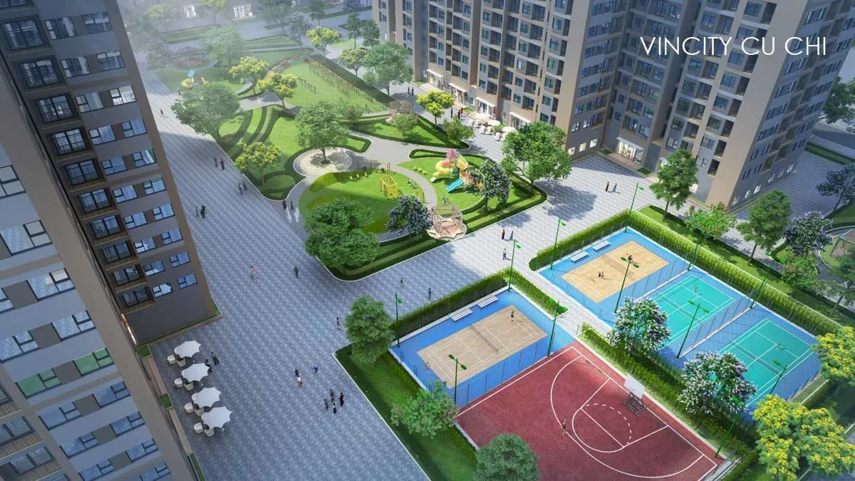 VINHOMES CỦ CHI 5 Khu thể thao ngoài trời của Dự án Vincity Củ Chi