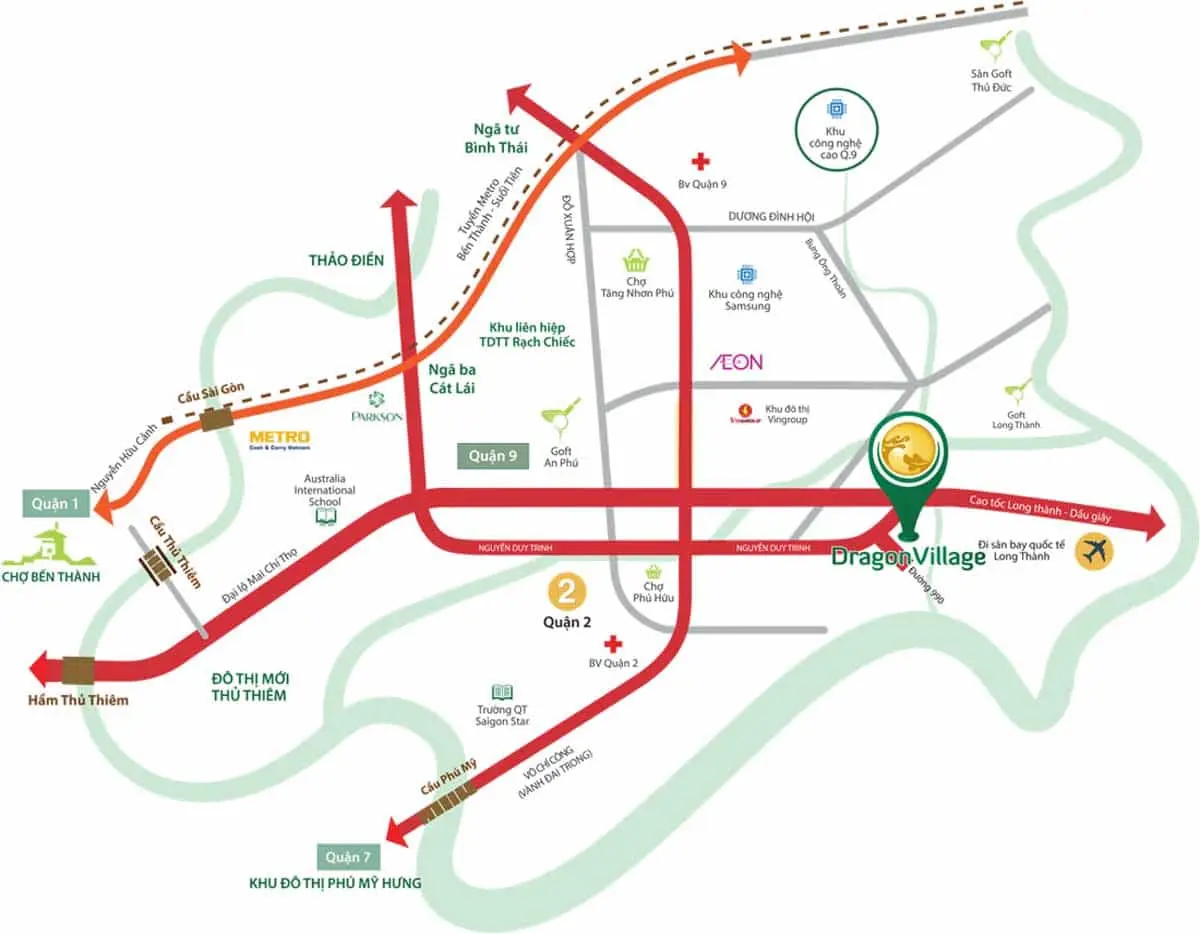 Dragon Village 2 Vị trí Dự án Khu đô thị Dragon Village Quận 9 Thành phố Thủ Đức