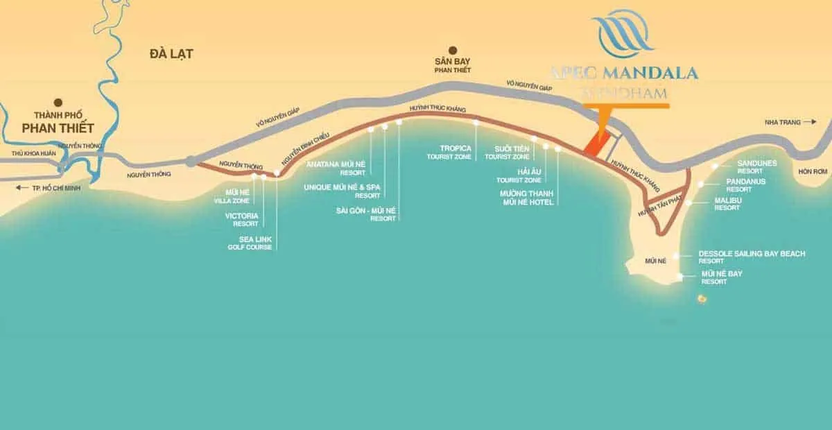 Apec Mandala Wyndham Mũi Né 6 Vị trí Dự án Căn hộ Condotel Apec Mandala Wyndham Mũi Né