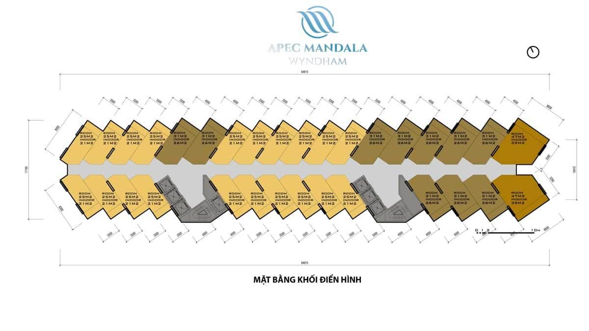 Mặt bằng khối điển hình Căn hộ Apec Mandala Wyndham Mũi Né