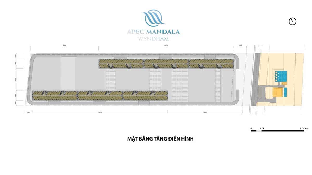 Mặt bằng Tầng điển hình Căn hộ Apec Mandala Wyndham Mũi Né