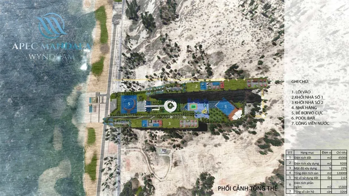 Apec Mandala Wyndham Mũi Né 24 Mặt bằng tổng thể Dự án Căn hộ Apec Mandala Wyndham Mũi Né