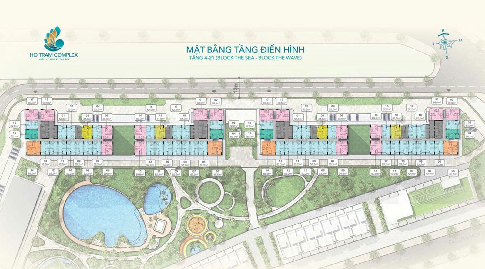 Mặt bằng tầng Dự án Căn hộ Hồ Tràm Complex