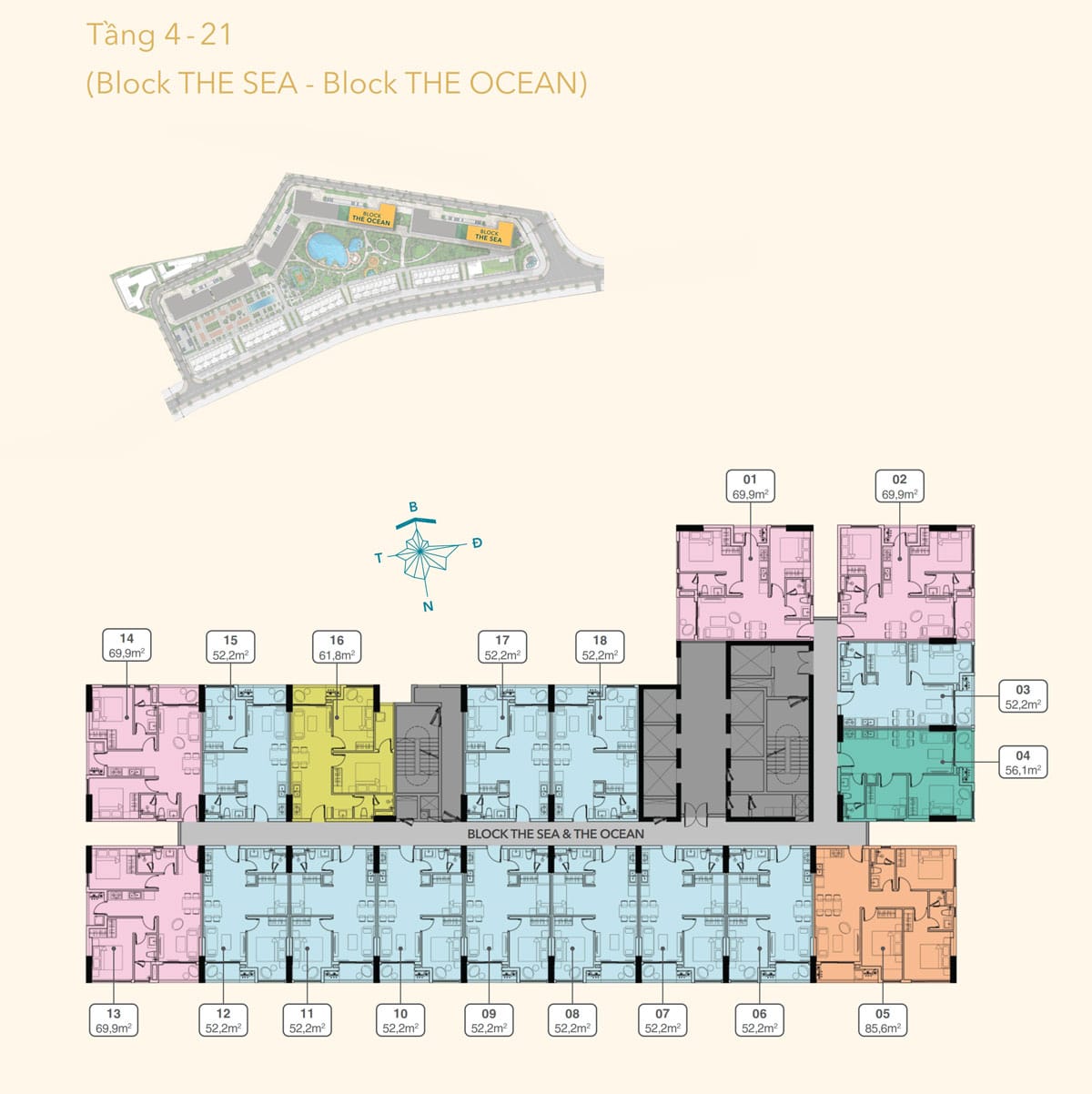 Mặt bằng Tầng 4-21 Block The Sea & The Ocean