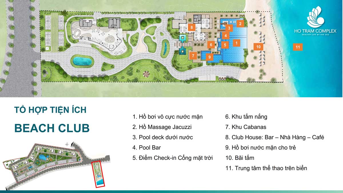 Tổ hợp tiện ích Beach Club Hồ Tràm Complex