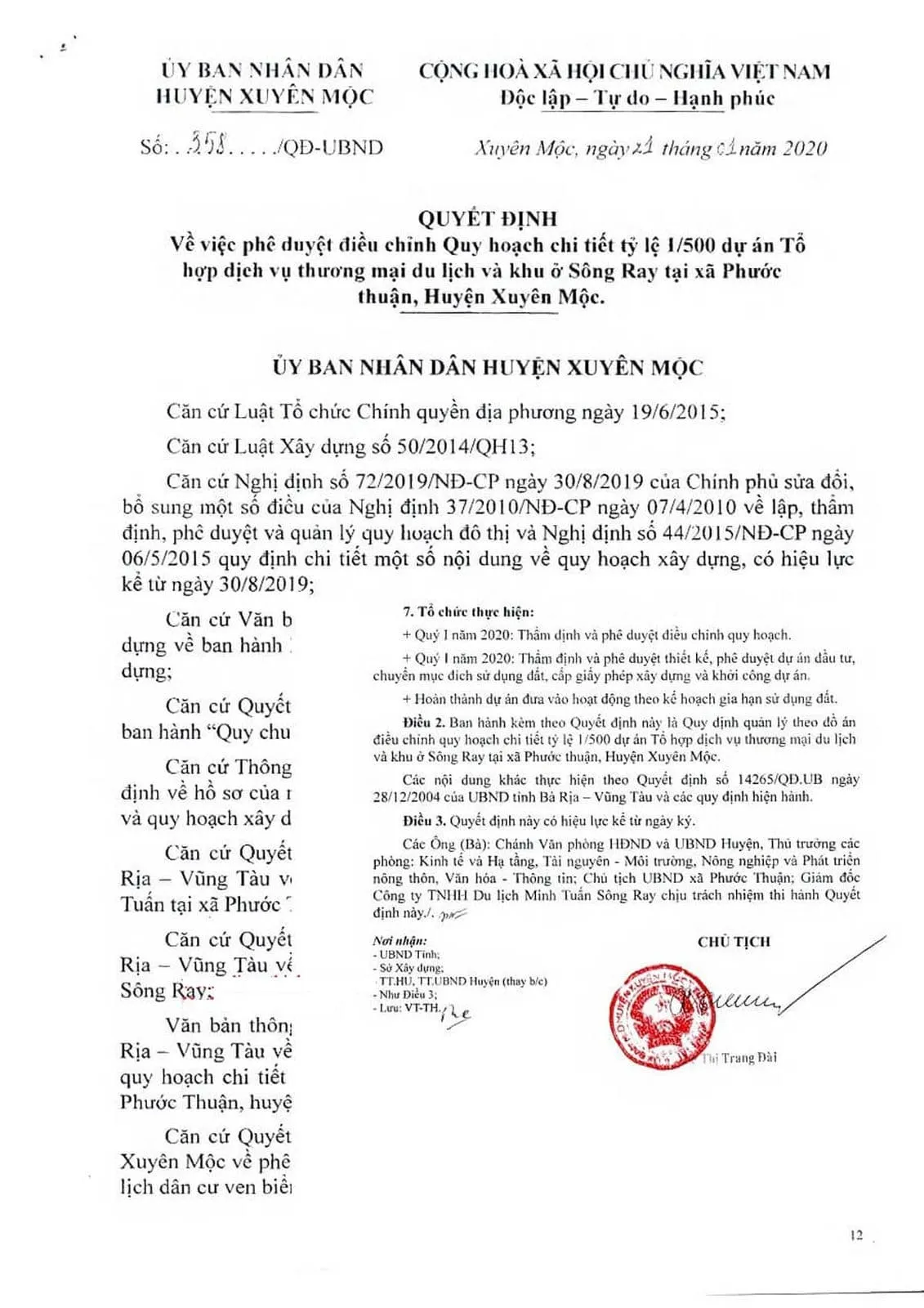 CĂN HỘ HỒ TRÀM COMPLEX 15 Quy hoạch 1/500 Dự án Căn hộ Hồ Tràm Complex