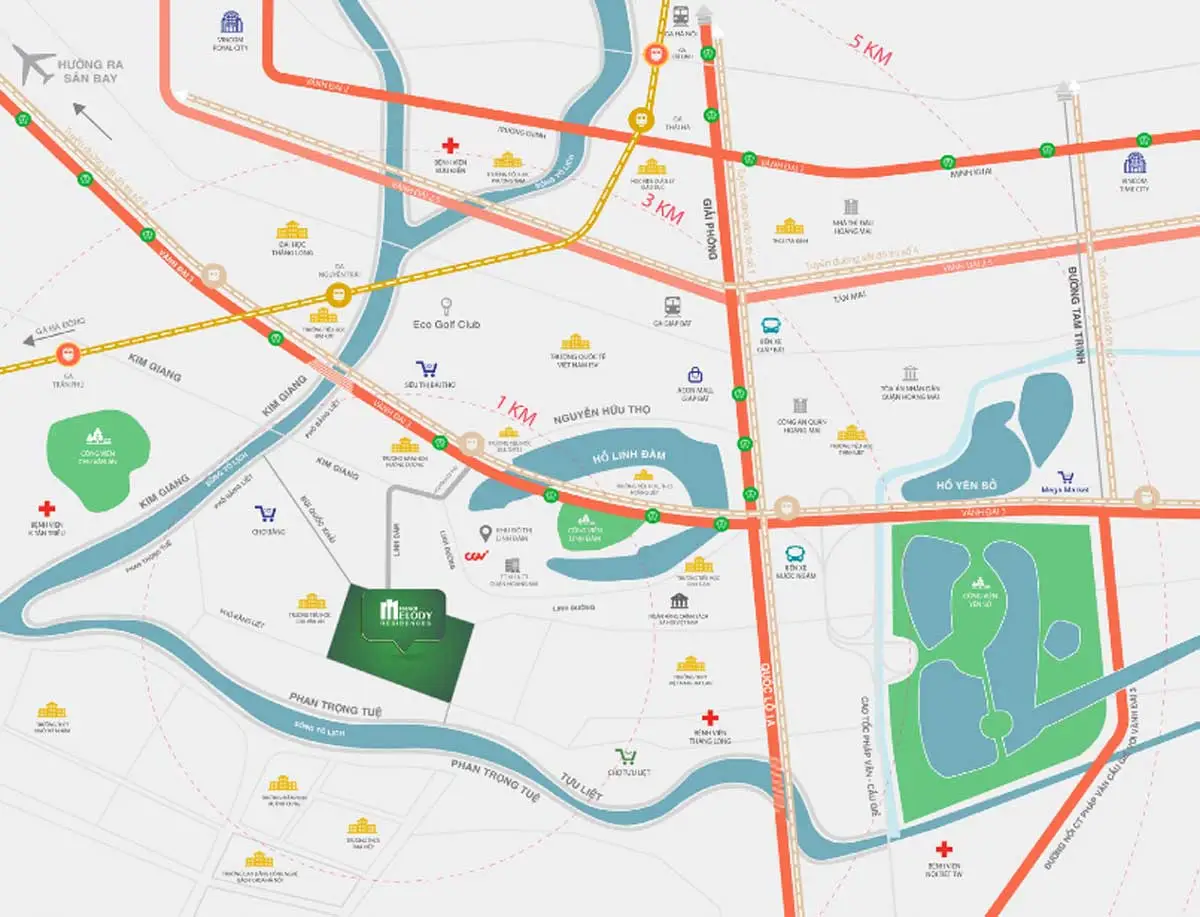 Hà Nội Melody Residences 4 Vị trí Dự án Hà Nội Melody Residences