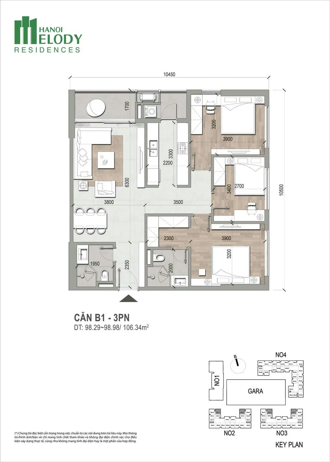 Căn hộ 3PN Hà Nội Melody Residences Căn hộ 3PN Hà Nội Melody Residences