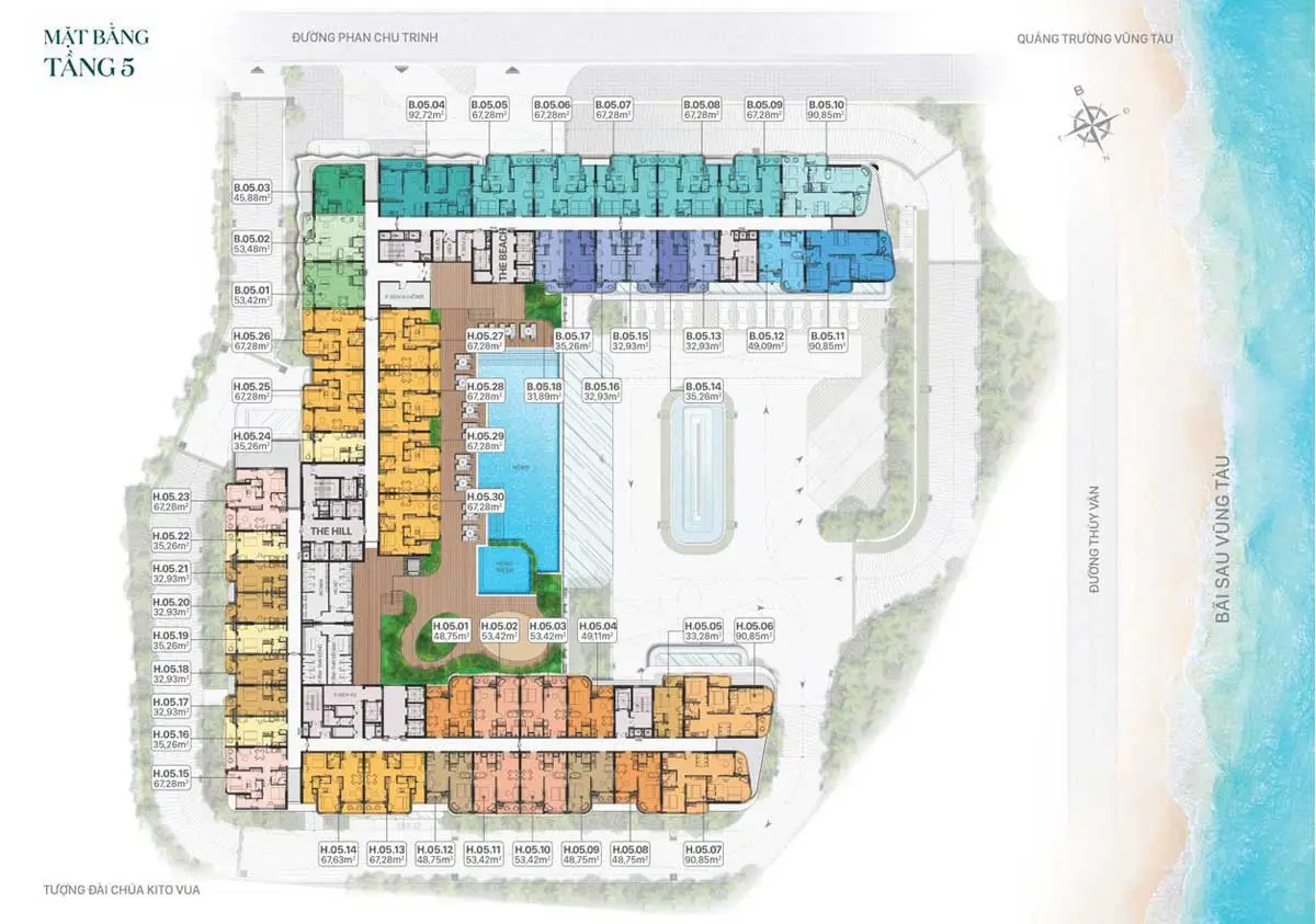 Fiveseasons Homes 13 Mặt bằng Tầng 5 Dự án Fiveseasons Homes Vũng Tàu