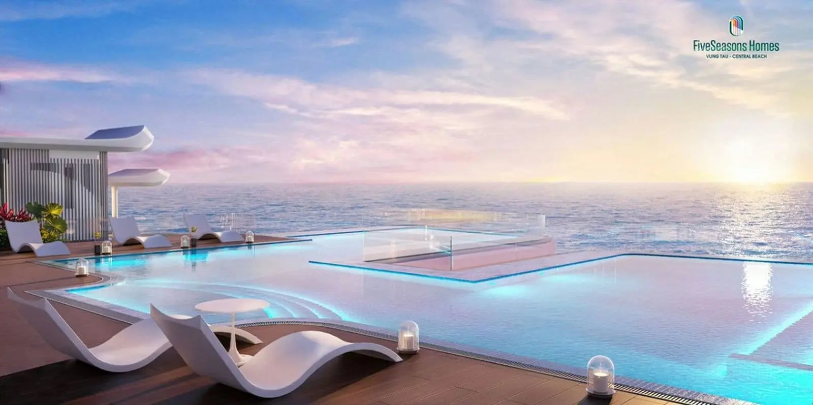 Fiveseasons Homes 9 Tiện ích Hồ bơi tràn bờ tầng thượng Dự án Fiveseasons Homes Vũng Tàu