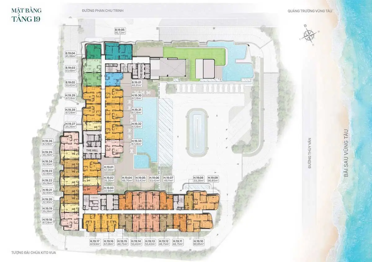 Fiveseasons Homes 16 Mặt bằng Tầng 19 Dự án Fiveseasons Homes Vũng Tàu