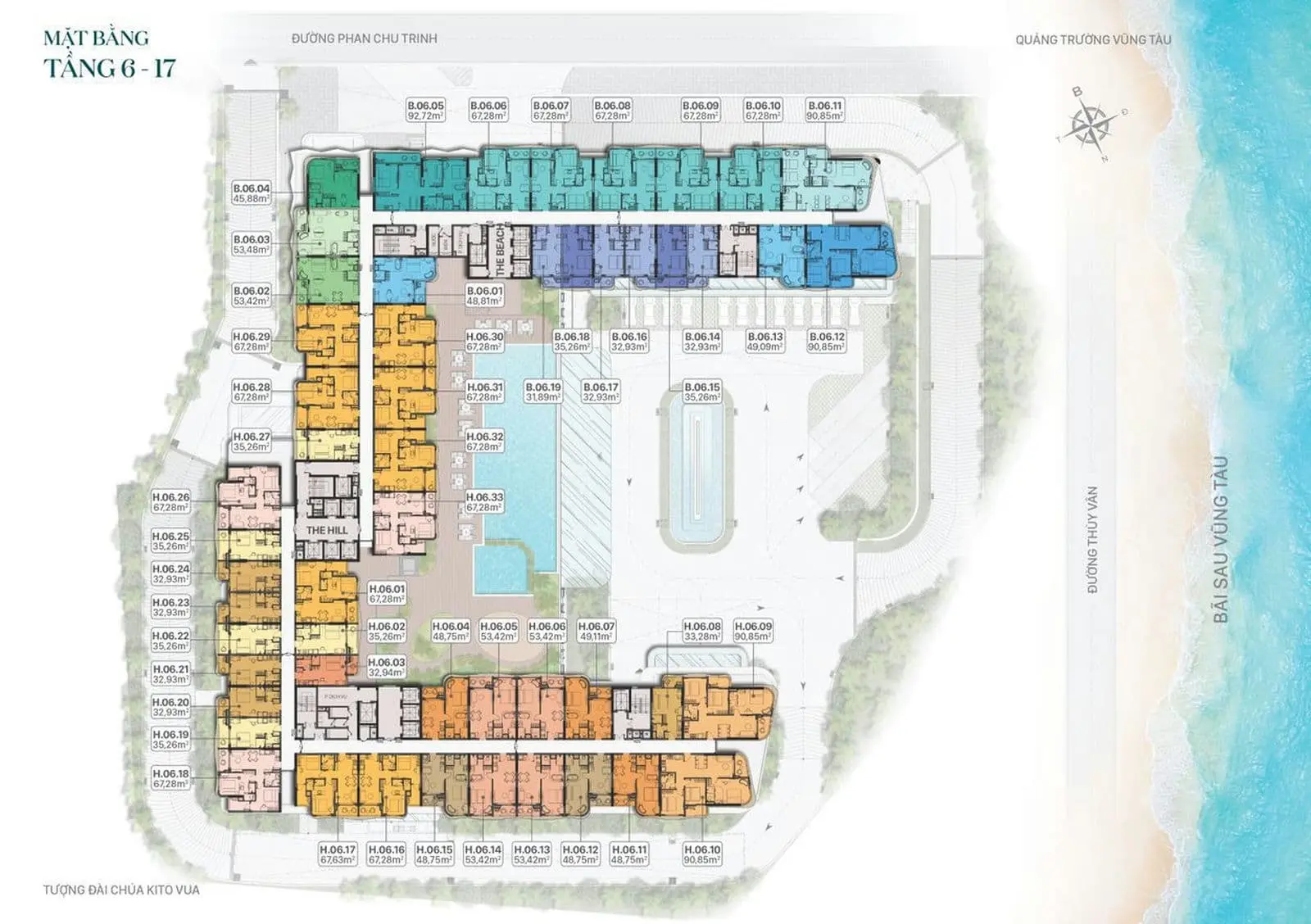 Fiveseasons Homes 14 Mặt bằng Tầng 6 - 17 Dự án Fiveseasons Homes Vũng Tàu