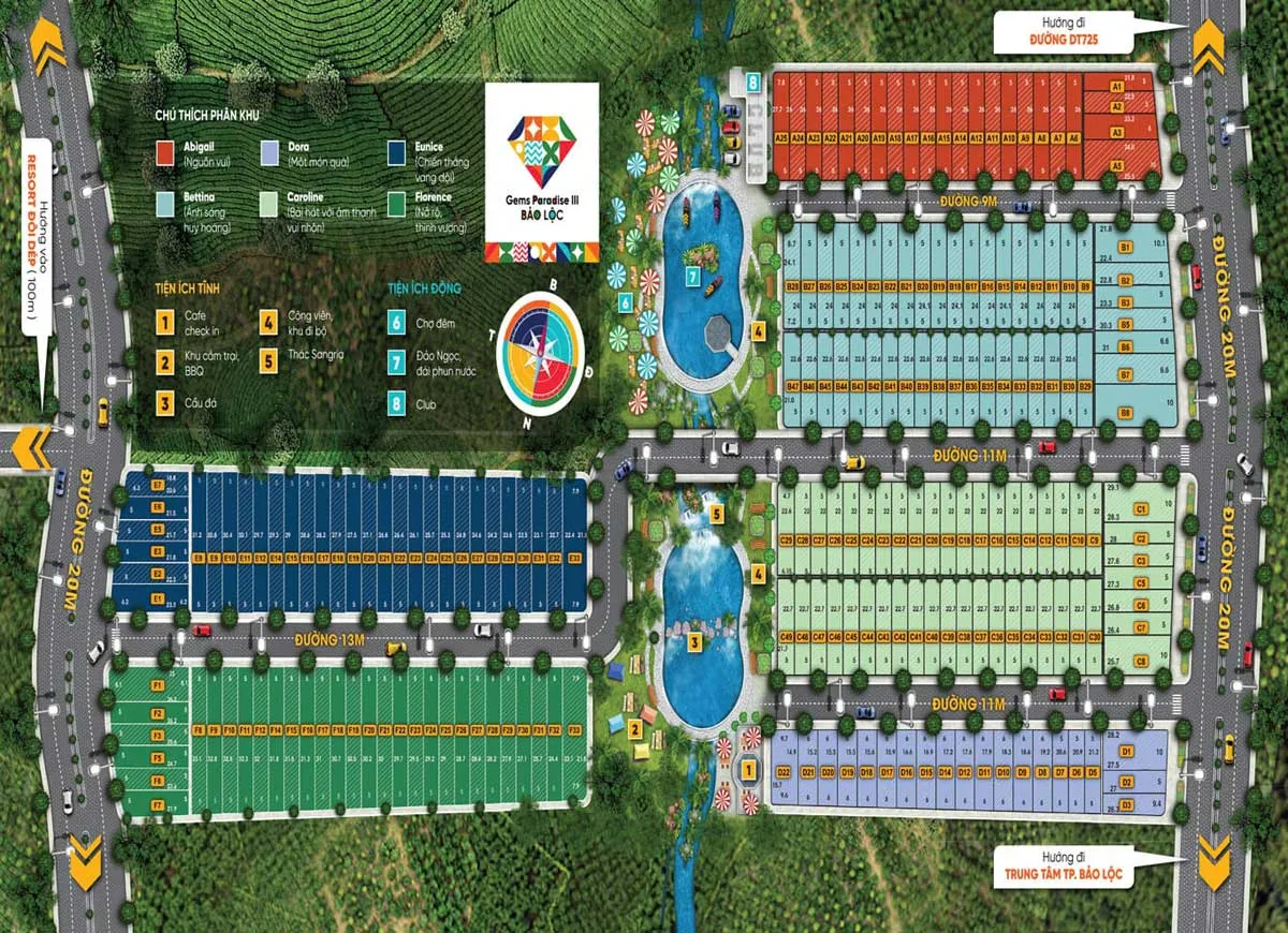 Gems Paradise Bảo Lộc 7 Mặt bằng Dự án Gems Paradise Bảo Lộc